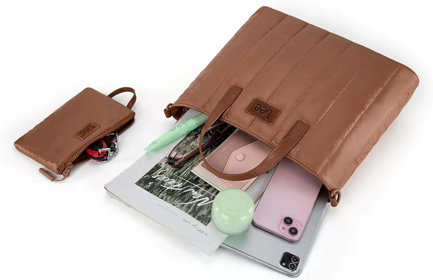 Montana West x Lee Puffer Tote Bag Lightweight Crossbody Bags for Women with Clutch