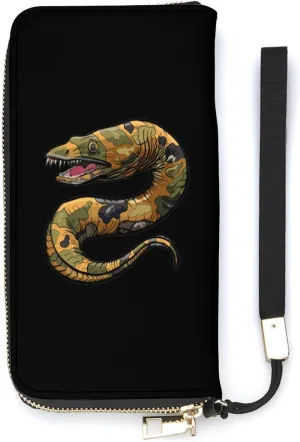 Moray EEL Camouflage Women's Wristlet Wallet Long Slim Purse Card Holder Clutch Handbag