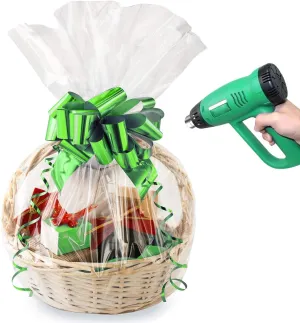 Morepack Shrink Wrap Basket Bags,20Pieces 18x22Inches Clear PVC Shrink Wrap Bags for Gift Basket