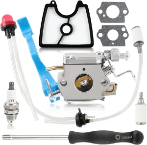 MOTOALL 590460102 Carburetor for Husq 125B Husqvarna125BX 125BVX Leaf Blower Trimmer for Zama C1Q-W37 Carb 545 08 18-11 581798001 545081811 545112101 with Air Filter Fuel Line Kit