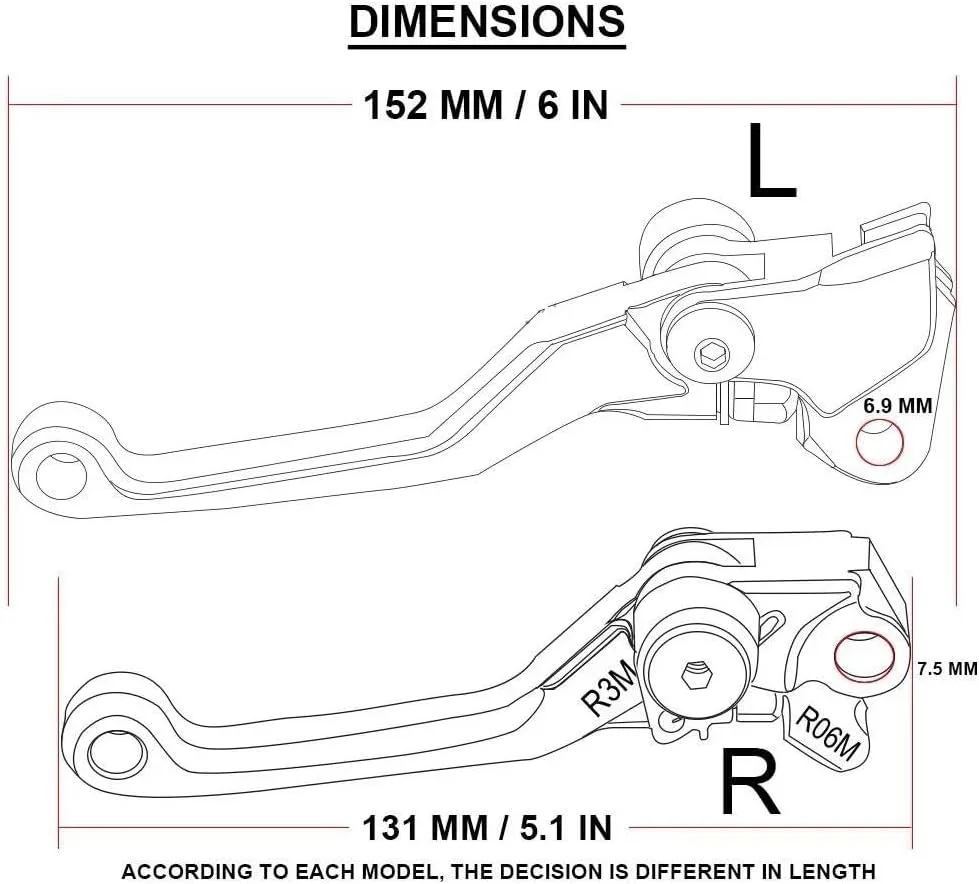 Motorcycle Brake Clutch Levers for RMZ250 2004 for RMZ-250 2005-2006 for RMZ 250 2007-2018 Motorcycle Pivot Brake Clutch Leversv Grips Clutch Brake(E,2007-2018)