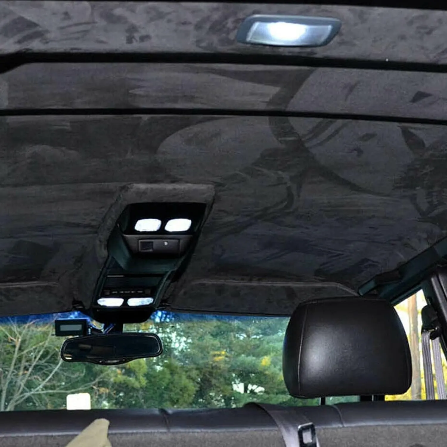 MOTUKA 118" L x 60" W Black Suede Headliner Fabric with Foam Backing Material - Automotive/Home Micro-Suede Headliner Fabric for Car Replacement/Repair/DIY