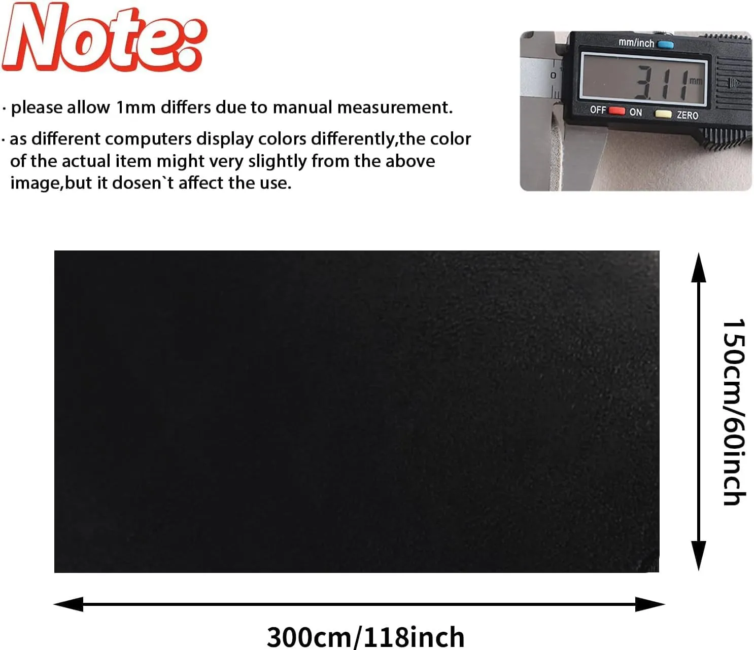 MOTUKA 118" L x 60" W Black Suede Headliner Fabric with Foam Backing Material - Automotive/Home Micro-Suede Headliner Fabric for Car Replacement/Repair/DIY