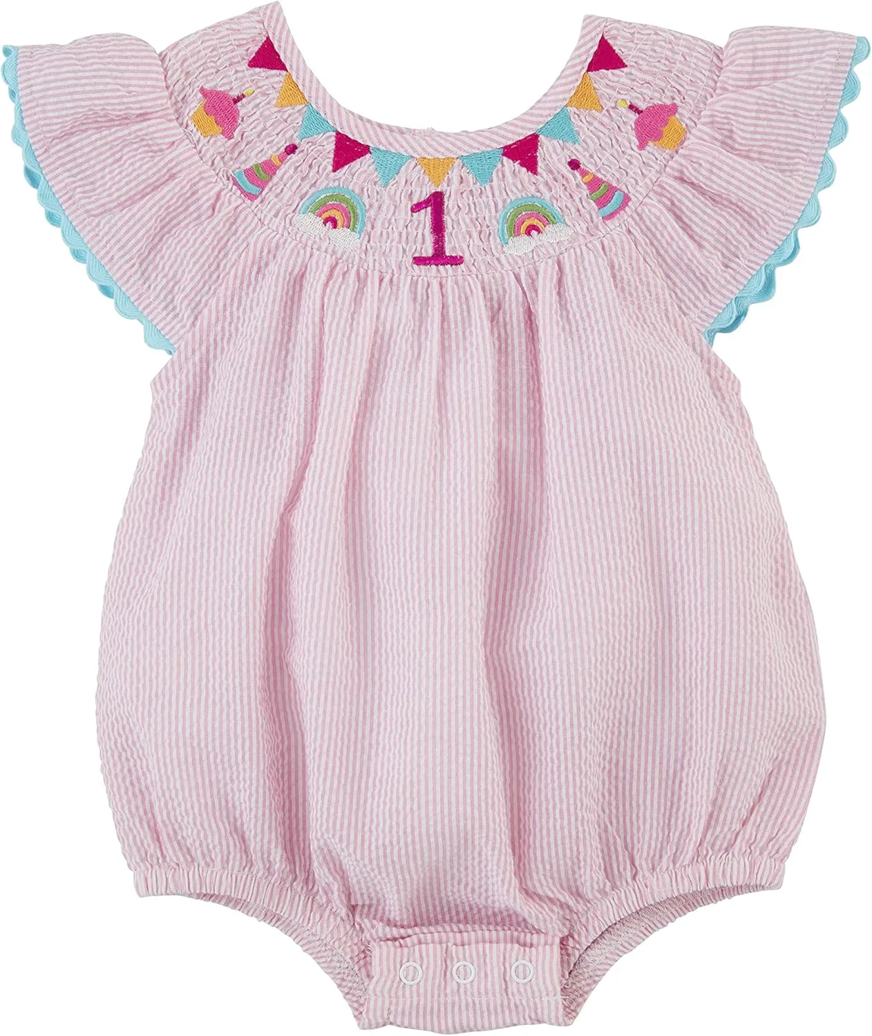 Mud Pie baby-girls Smocked Birthday Bubble
