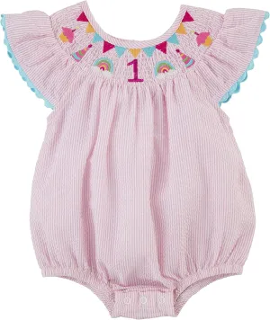 Mud Pie baby-girls Smocked Birthday Bubble