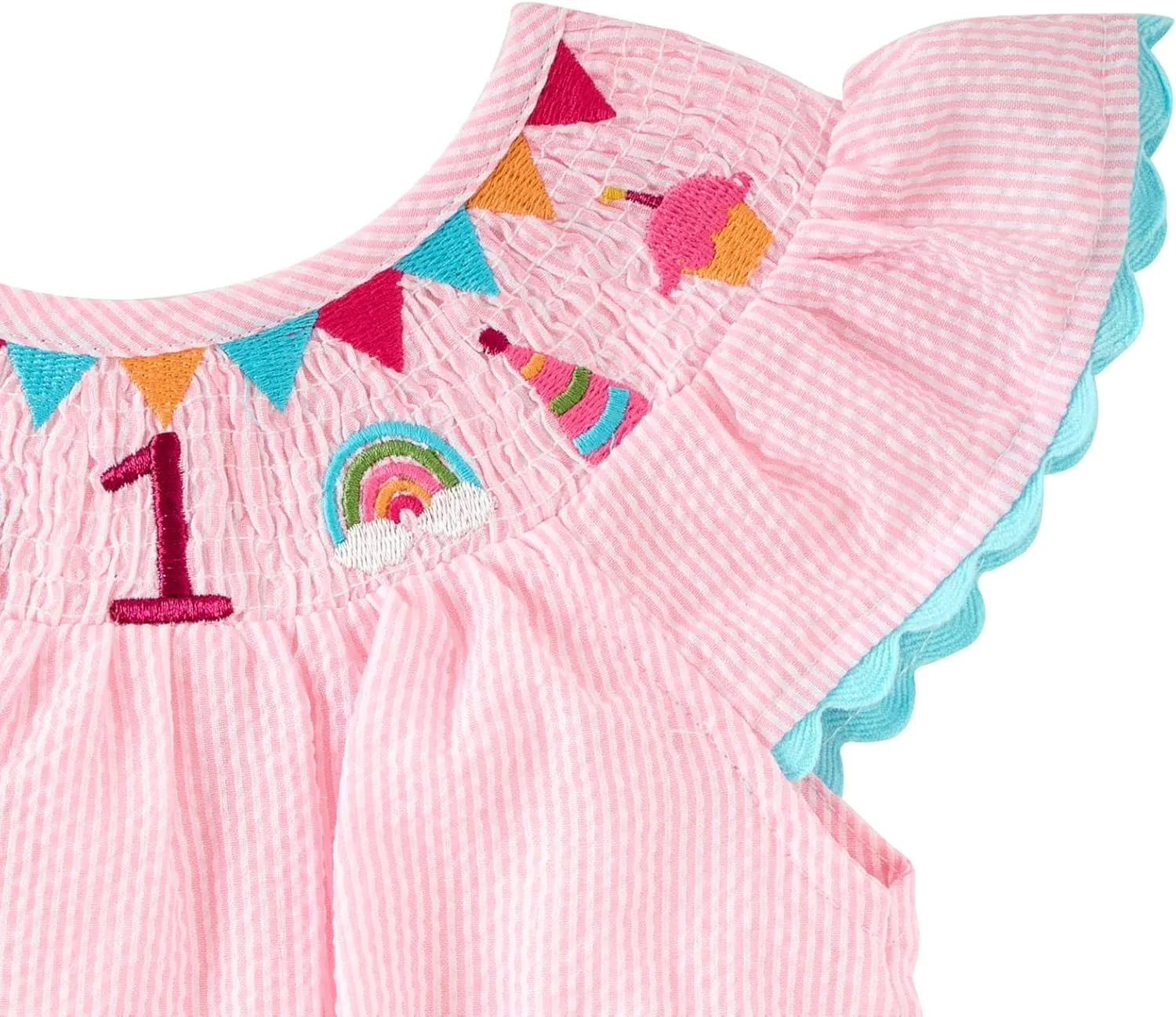 Mud Pie baby-girls Smocked Birthday Bubble
