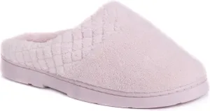 MUK LUKS women's Micro Chenille Trimmed Clog Slippers-Blue