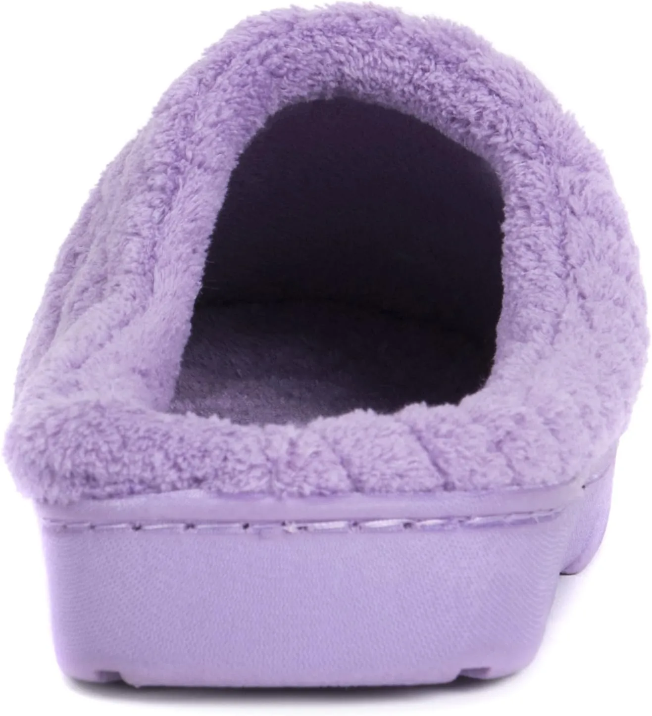 MUK LUKS women's Micro Chenille Trimmed Clog Slippers-Blue