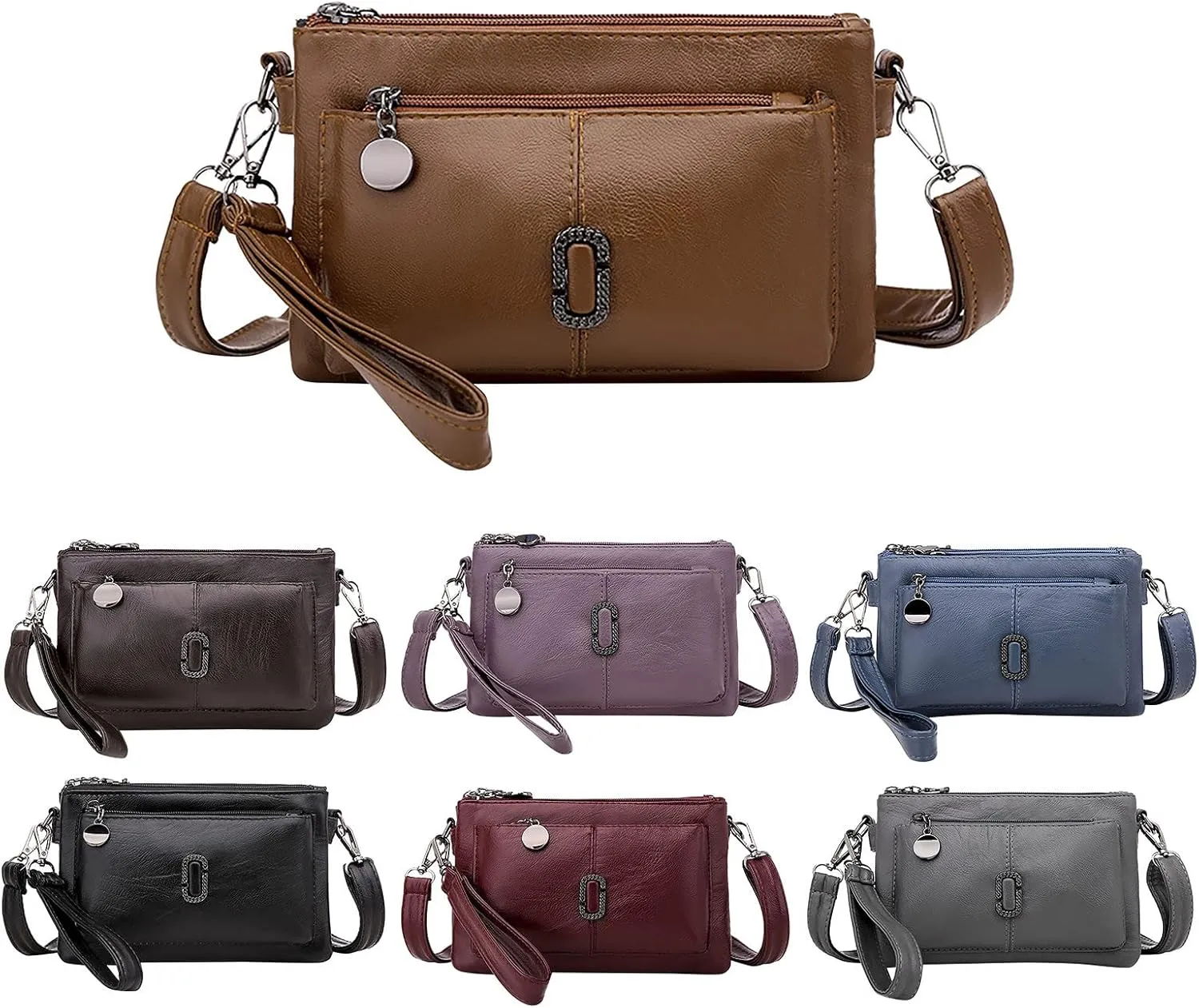 Multi Layer Small Bag Women'S Bag All Pu Leather Simple Shoulder Messenger Bag Fashion Mobile Phone Computer
