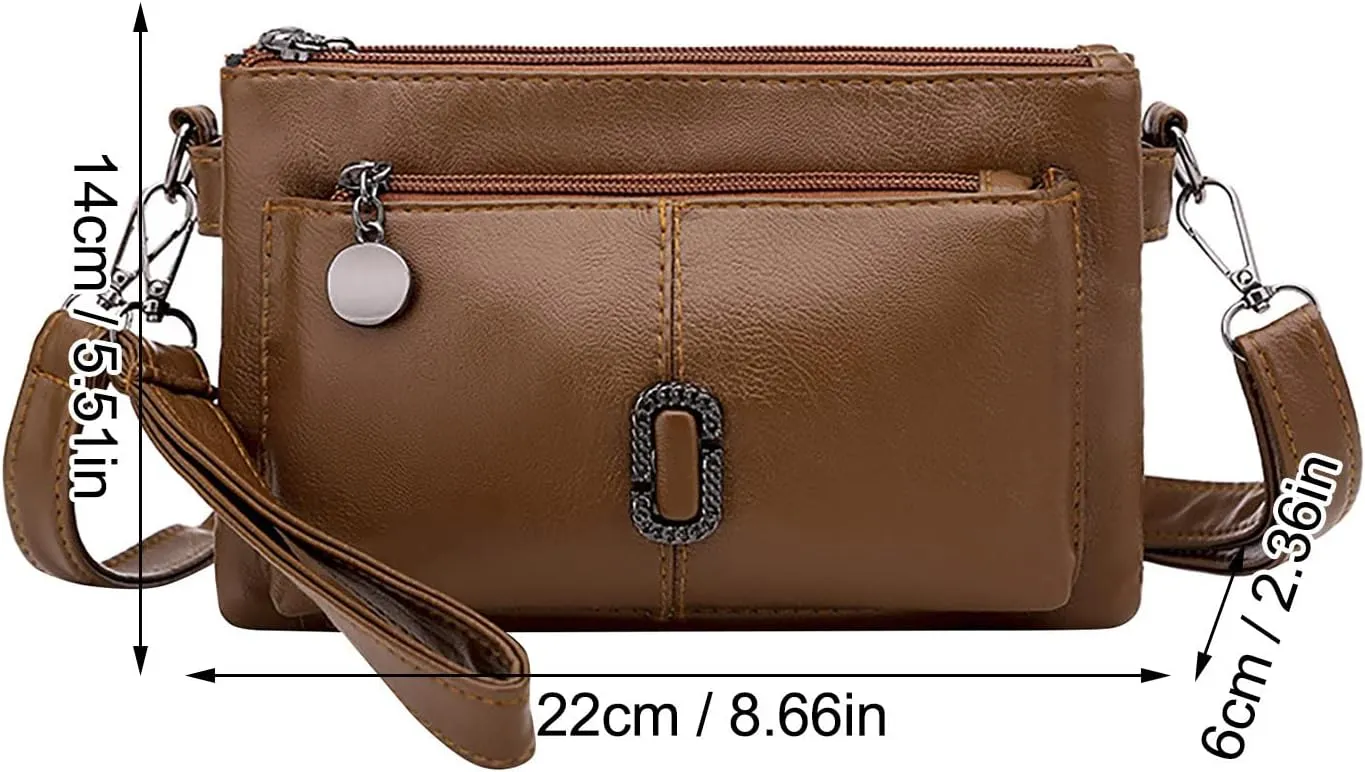 Multi Layer Small Bag Women'S Bag All Pu Leather Simple Shoulder Messenger Bag Fashion Mobile Phone Computer