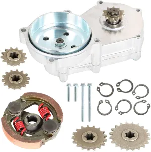 munirater Transmission Gear Reduction Box Clutch Heavy Duty Replacement for 47cc 49cc 2-stroke Pocket Bike T8F 11T 13T 14T 17T 20T Teeth