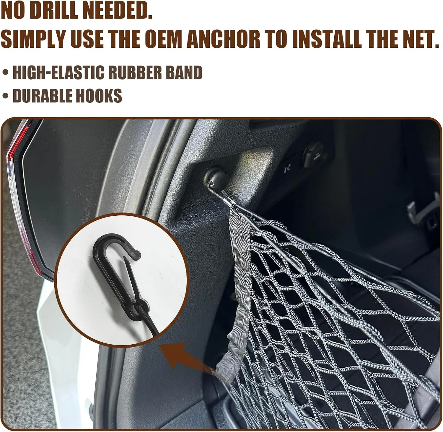Muslogy for Pilot 2023 2024 2025 Rear Trunk Cargo Net Stretchable Organizer Elastic Mesh Net Compatible with Honda Pilot 2023  Sport EX-L & 2026 Passport TrailSport Touring Elite