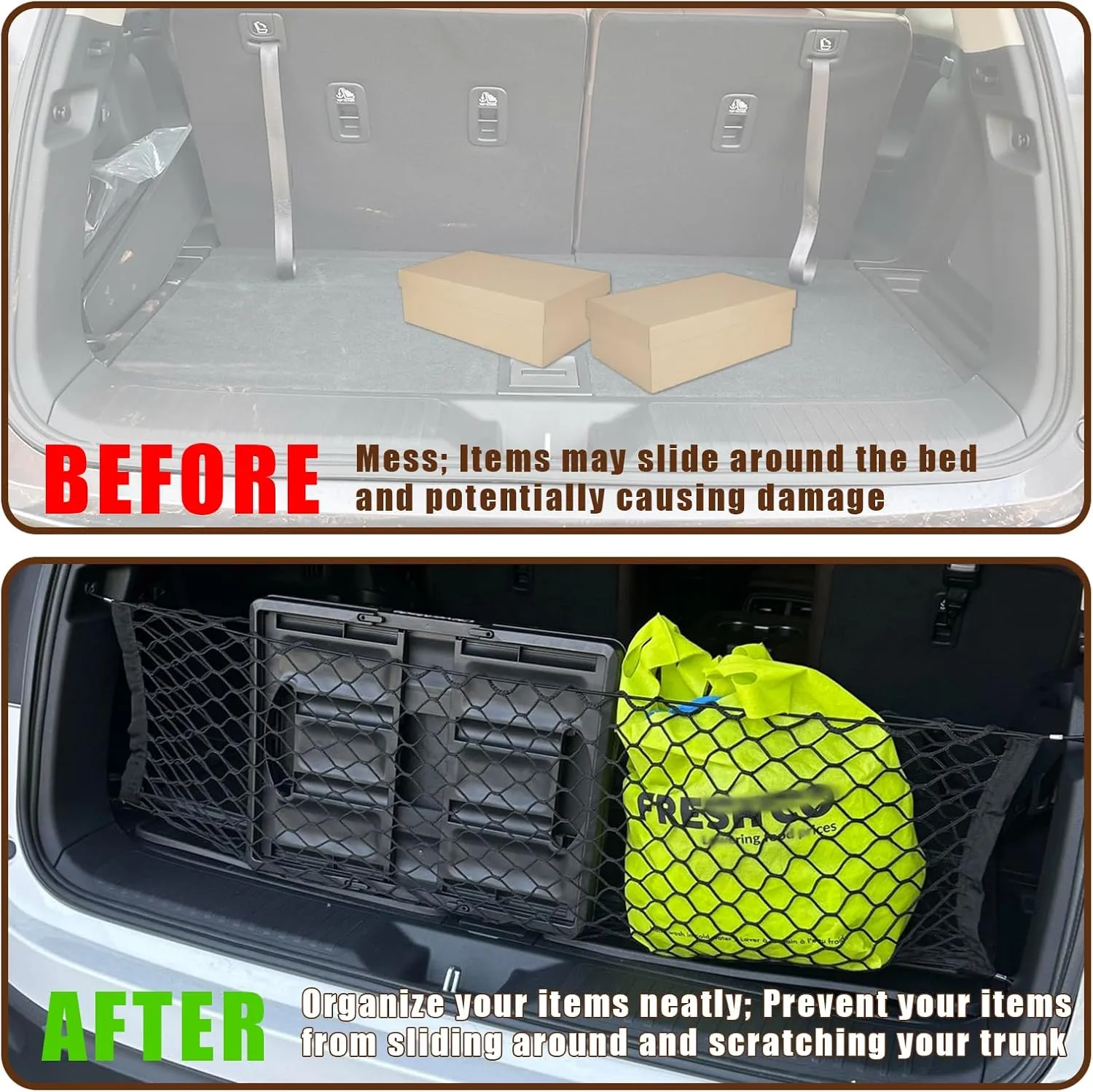 Muslogy for Pilot 2023 2024 2025 Rear Trunk Cargo Net Stretchable Organizer Elastic Mesh Net Compatible with Honda Pilot 2023  Sport EX-L & 2026 Passport TrailSport Touring Elite