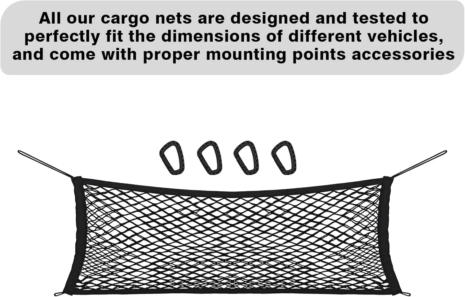 Muslogy Truck Bed Cargo Net Envelope Style Compatible with 2024 2025 Toyota Tacoma Accessories Elastic Mesh Bed Net Stretchable Cargo Organizer with Hooks and Stainless Screw Replacement