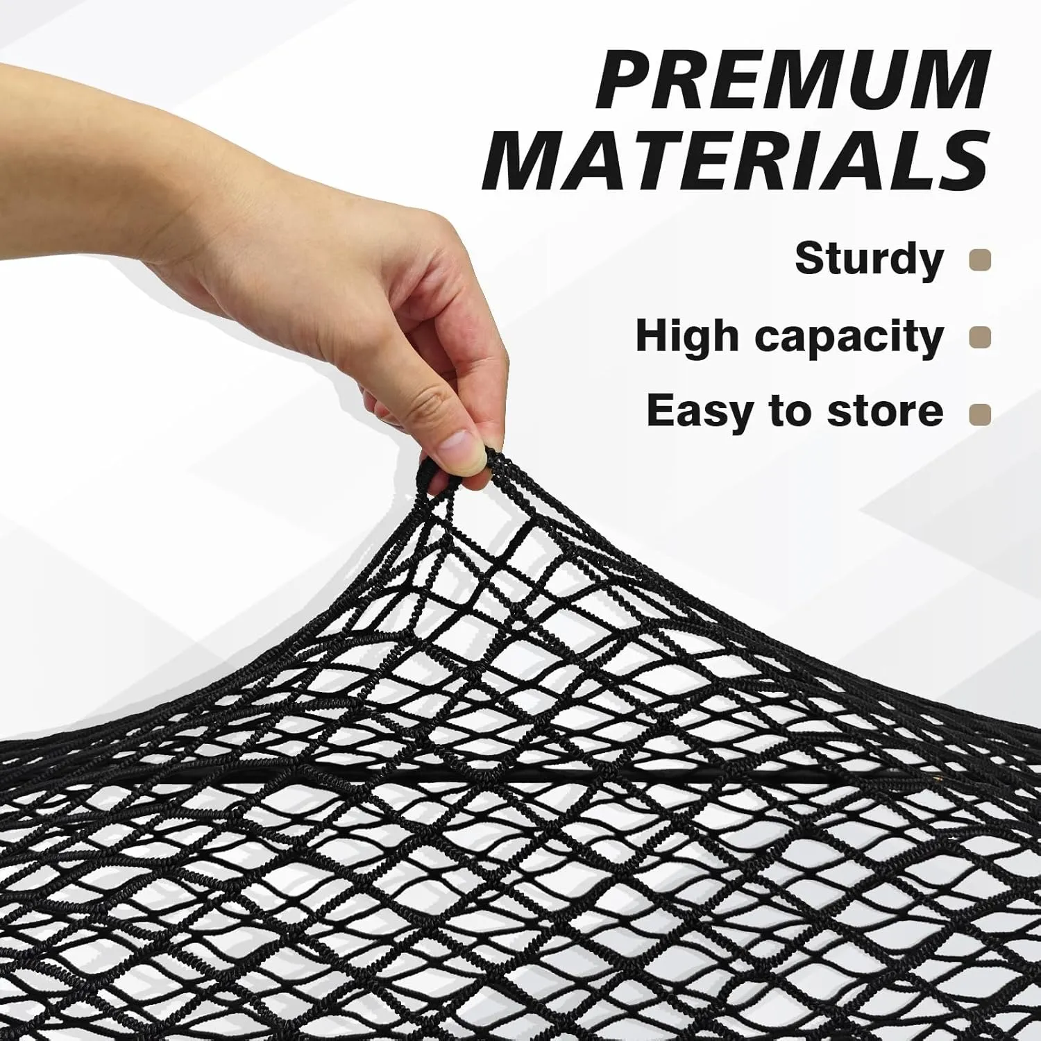 Muslogy Truck Bed Cargo Net Envelope Style Compatible with 2024 2025 Toyota Tacoma Accessories Elastic Mesh Bed Net Stretchable Cargo Organizer with Hooks and Stainless Screw Replacement