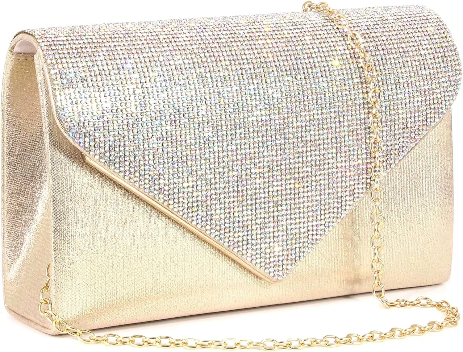 Naimo Rhinestone Clutch Purses for Women Evening Bag Satin Envelope Shouder Chain Bag Wedding Party Handbags