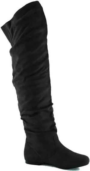 Nature Breeze Women's Vickie Hi Faux Suede Boot,Vickie-Hi2.0 Premium Black Suede 8.5