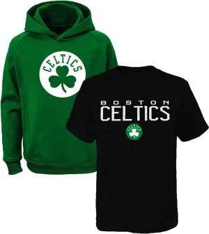 NBA Kids Youth 8-20 Team Color Polyester Performance Primary Logo Pullover Hoodie Sweatshirt and T-Shirt 2 Pack Combo Set