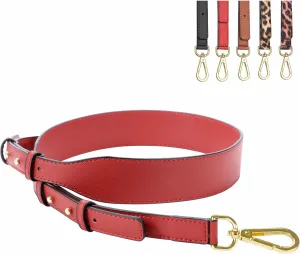 Nefelibata Purse Strap,Leather Purse Straps Replacement Crossbody,Retro Personalized Crossbody Bag Straps with Customized Metal Buckle for Handbag,Shoulder Bags(Vibrant Red)