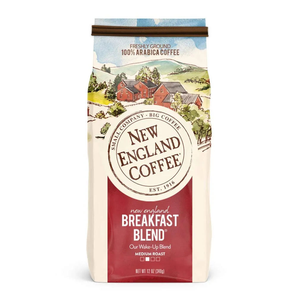 New England Coffee Variety Pack - Breakfast Blend & French Vanilla, 11oz Bag (Pack of 3)