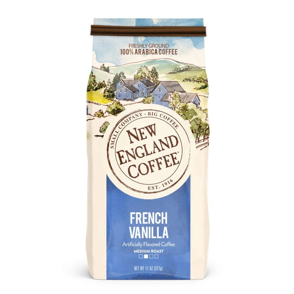 New England Coffee Variety Pack - Breakfast Blend & French Vanilla, 11oz Bag (Pack of 3)