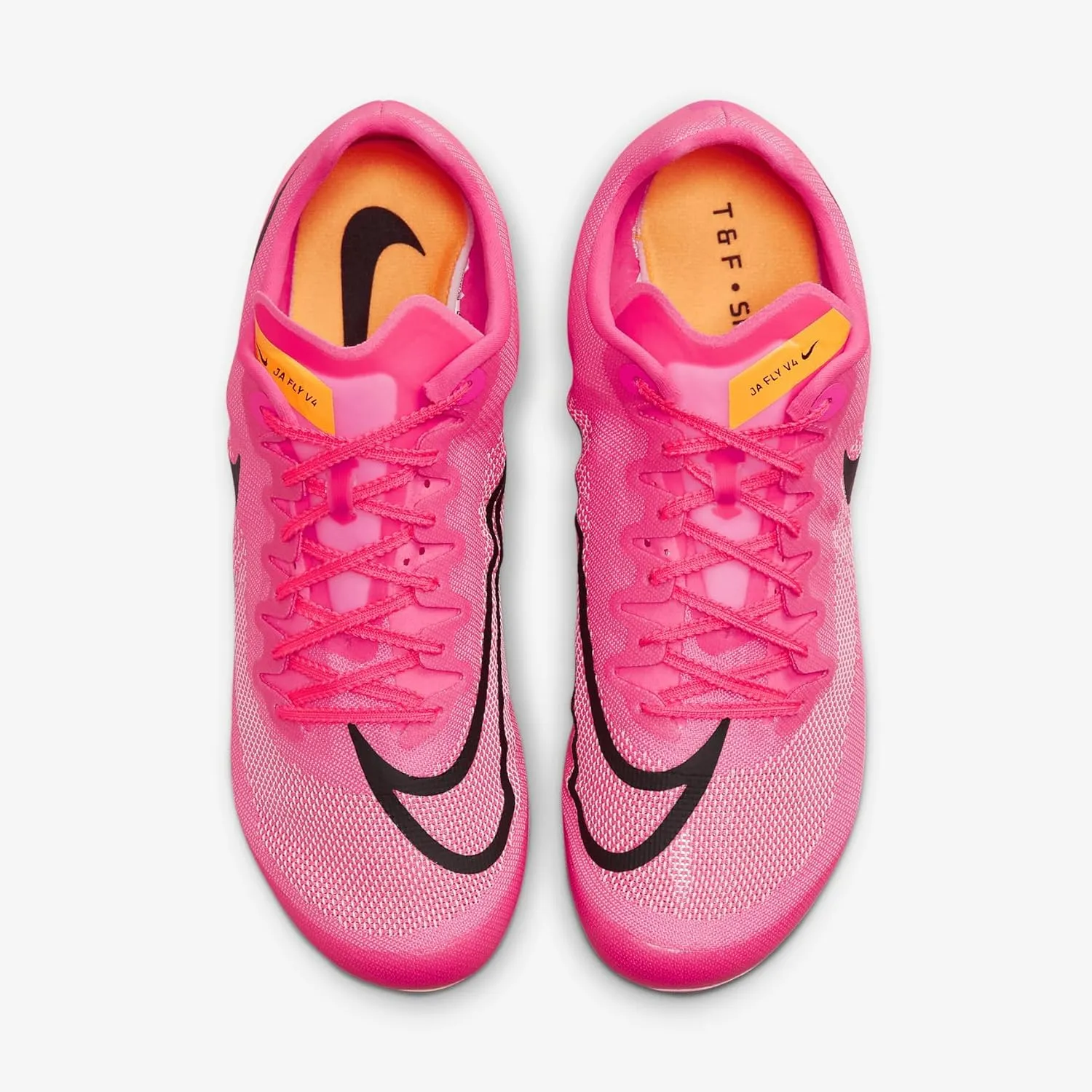 Nike Ja Fly 4 Track and Field Sprinting Spikes (DR2741-100, Sail/Light Lemon Twist/Fierce Pink)