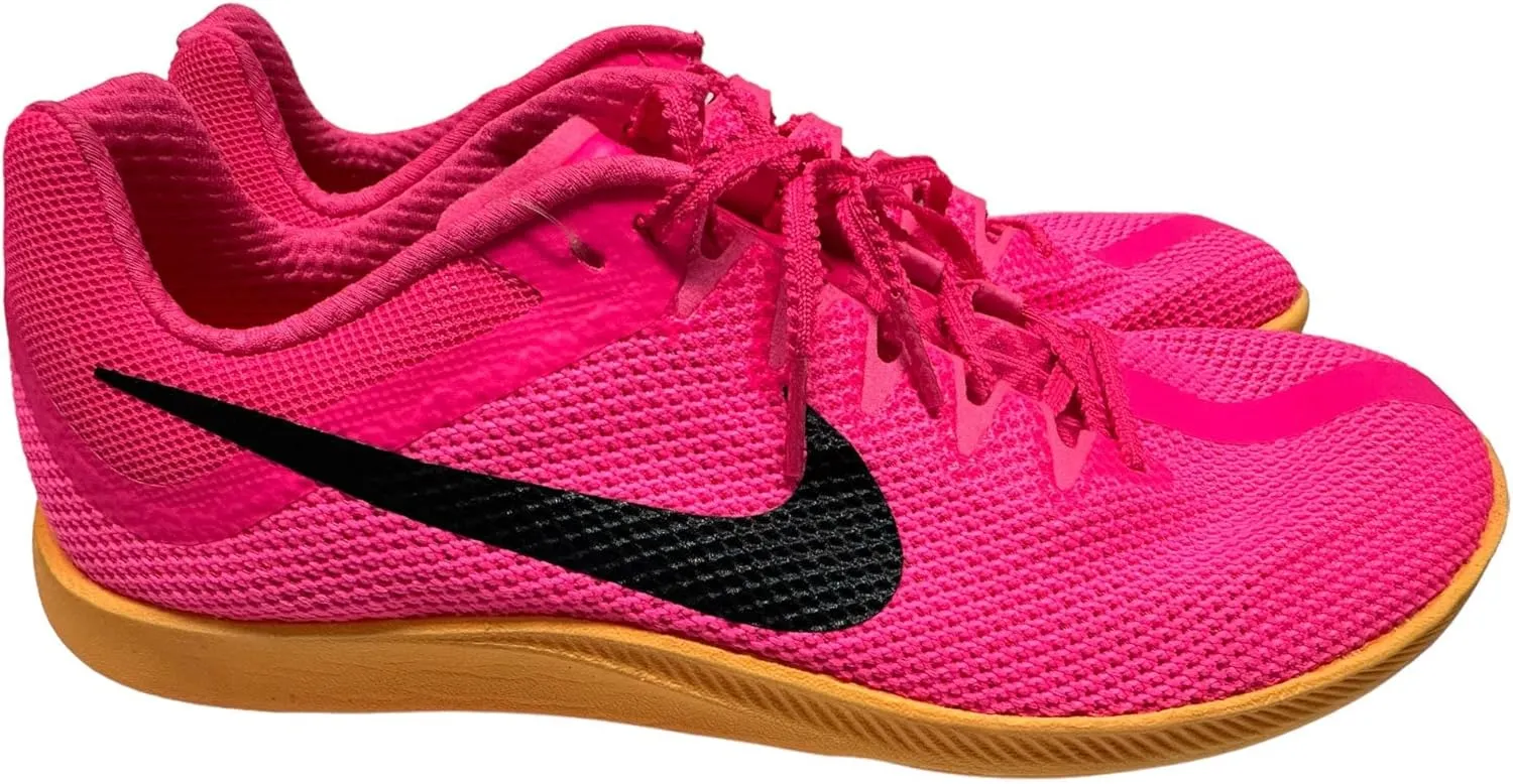 Nike Men's Zoom Rival Distance Track & Field Running Shoes Spikes Hyper Pink/Black/Laser Orange #DC8725-600 - Size Mens 10