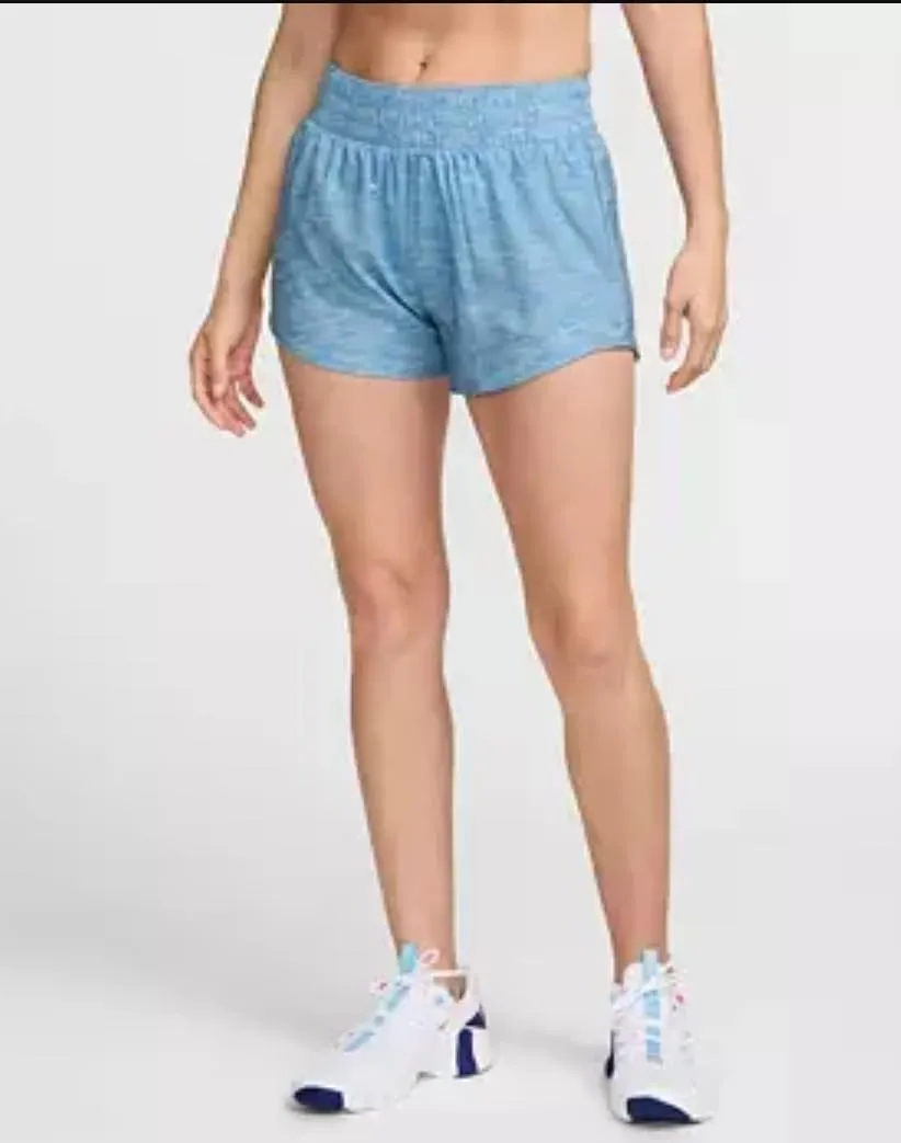 Nike Women's One Dri-FIT Mid-Rise 3" Brief-Lined Shorts, Denim Turquoise