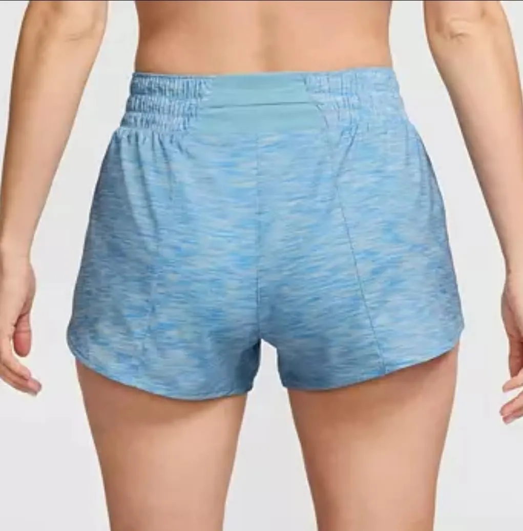 Nike Women's One Dri-FIT Mid-Rise 3" Brief-Lined Shorts, Denim Turquoise
