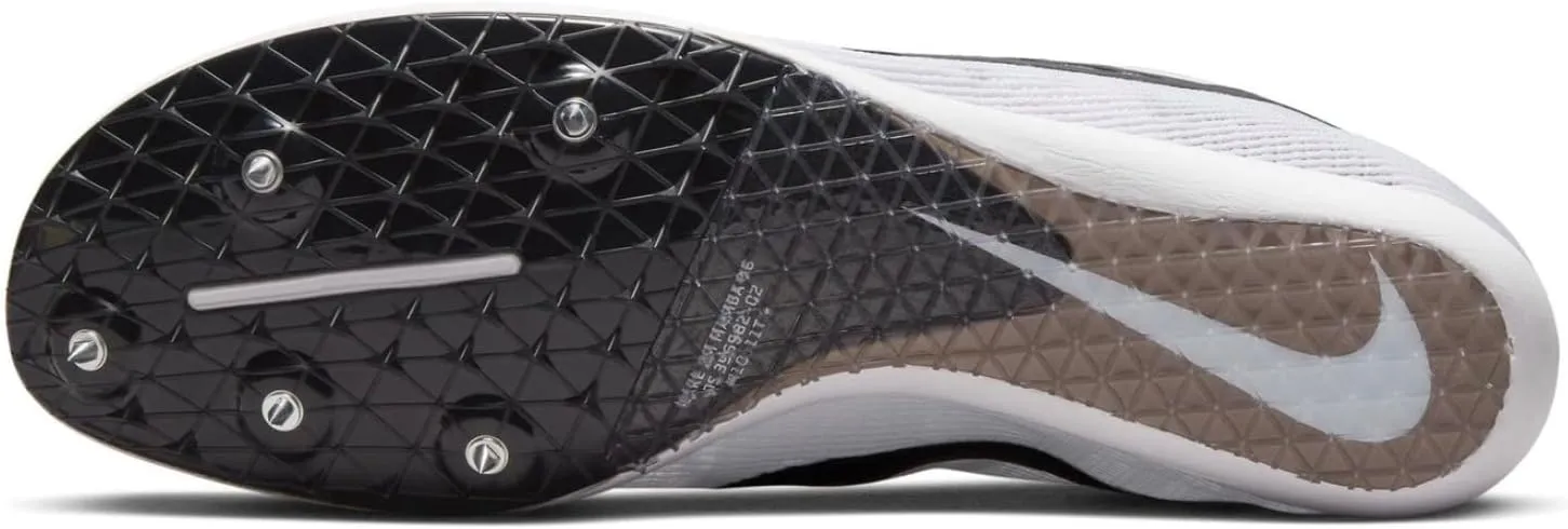 Nike Zoom Mamba 6 Track & Field Distance Spikes, 4.5, White/Black