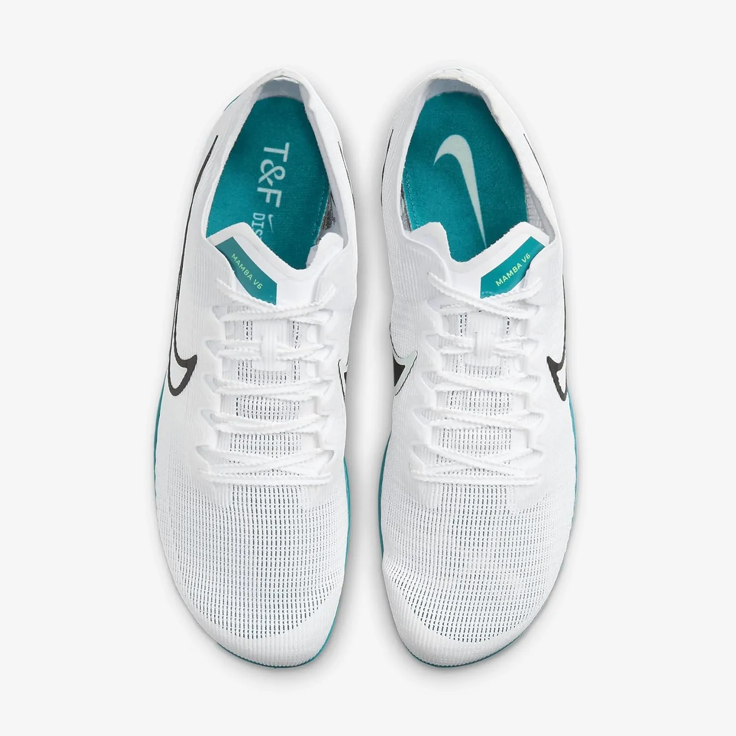 Nike Zoom Mamba 6 Track & Field Distance Spikes, 4.5, White/Black