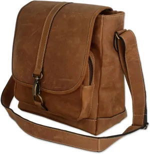 NOVICA Artisan Handmade Leather Shoulder Bag Mexican Brown Cognac Solid Mexico 'Crazy Summer'