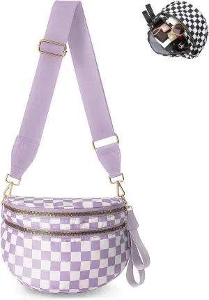Nuvore Crossbody Bag, Checkered Crossbody Bags for Women, Westlyn Woven Bum Bag Crossbody, Bum Bags Large Capacity