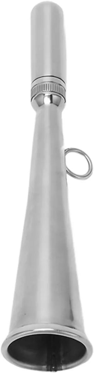 oceanside Handheld Foghorn, Clear Sound Signal Whistle with Removable Mouthpiece, Stainless Steel Manual Handheld Air Horn for Boat