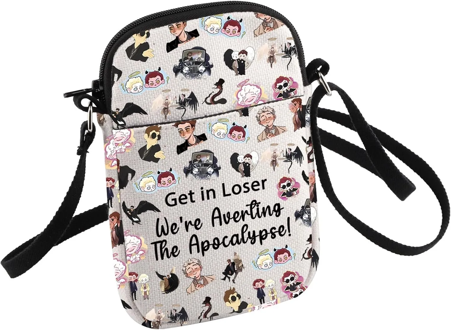 Omens Fans Gift Get in Loser We're Averting Crossbody Bag Fans Gift Small Sling Bag