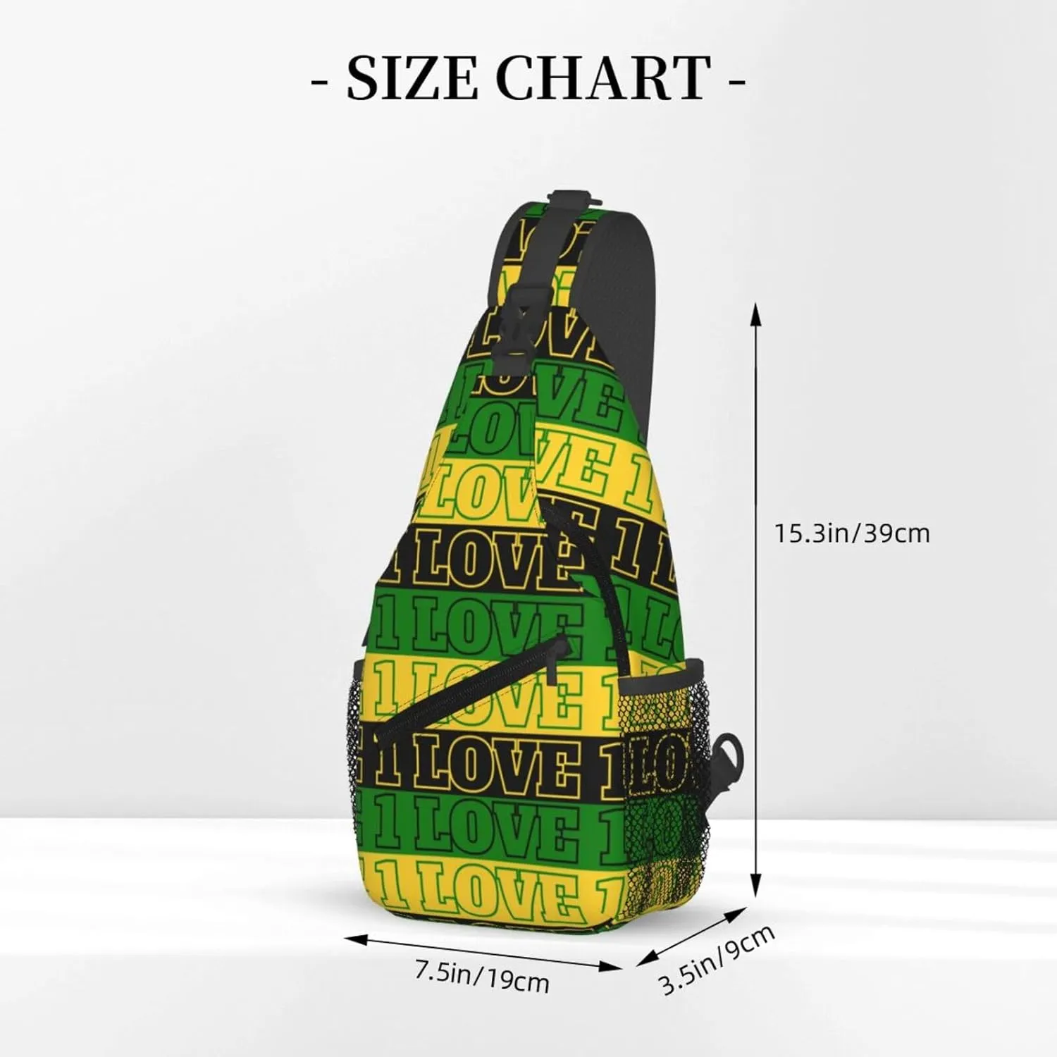 One Loves Jamaican Rasta Reggae Sling Bag Adjustable Crossbody Bag Casual Chest Bags Travel Shoulder Backpack
