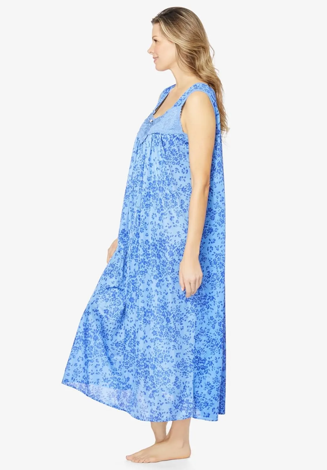 Only Necessities Plus Size Long Tricot Knit Nightgown