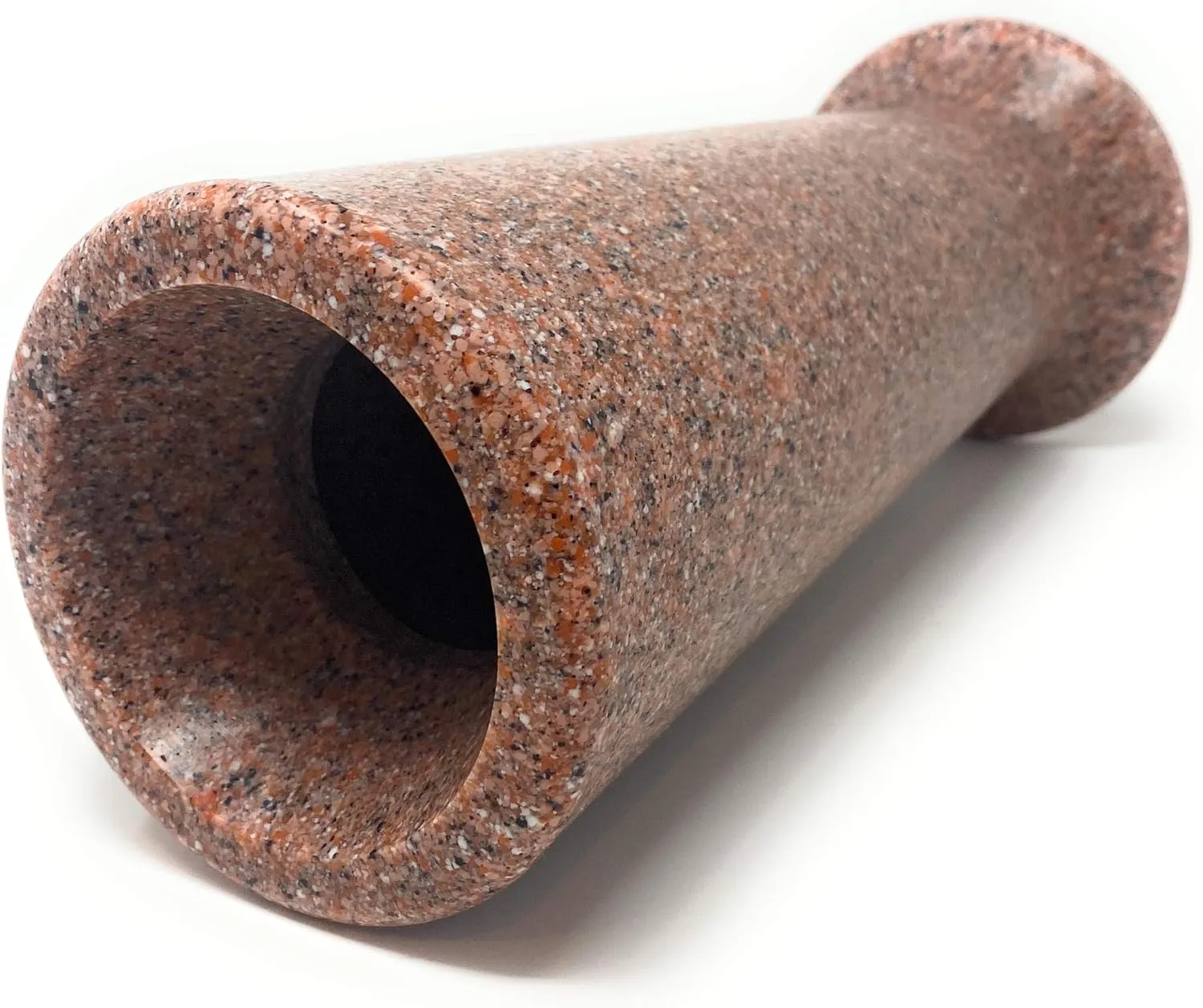 OPTIMUM Slim Memorial Cemetery Flower Vase - Plastic (North American Pink Granite) with Metal Ground Spike, Grave Marker, Decorations for Gravesite, Headstone Flowers Holder, Garden Lawn & Yard