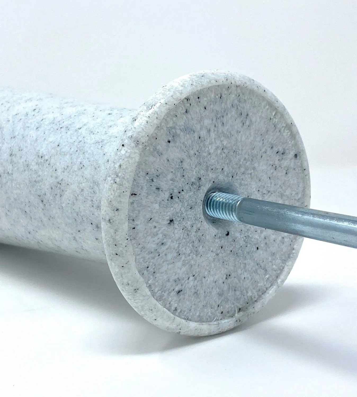 OPTIMUM Slim Memorial Cemetery Flower Vase - Plastic (White Granite) with Metal Ground Spike, Grave Marker, Decorations for Gravesite, Headstone Flowers Holder, Garden Lawn & Yard