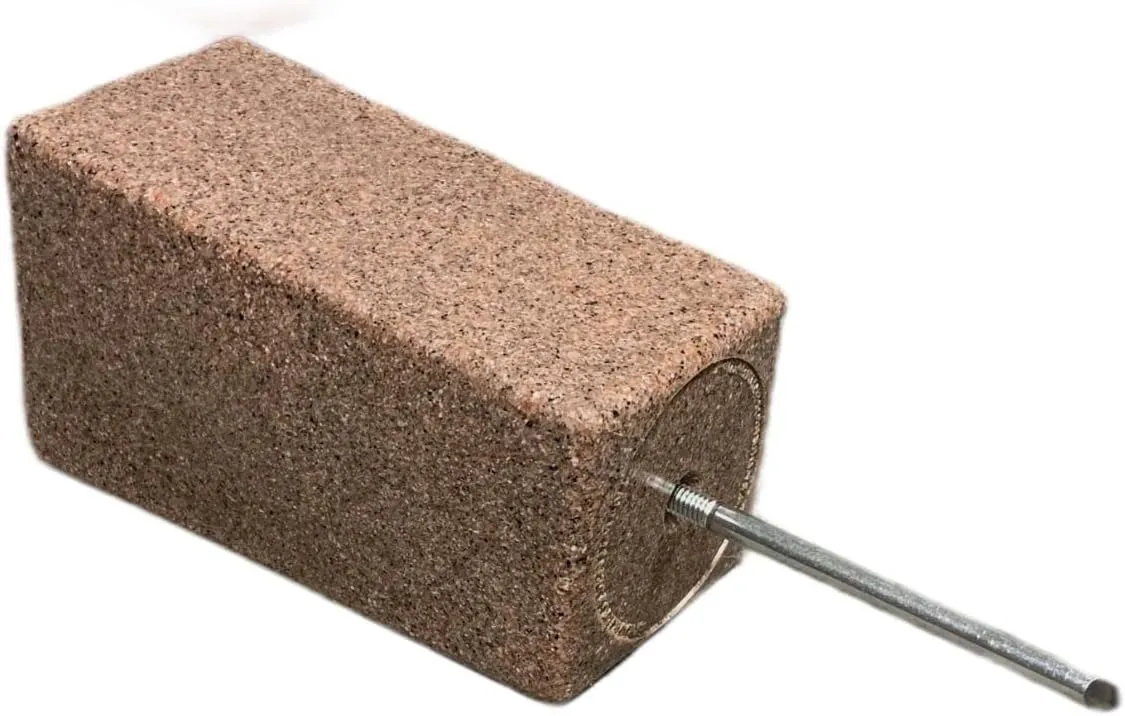 OPTIMUM Square Memorial Cemetery Flower Vase - Plastic (North American Pink Granite) with Metal Ground Spike, Grave Marker, Decorations for Gravesite, Headstone Flowers Holder, Garden Lawn & Yard