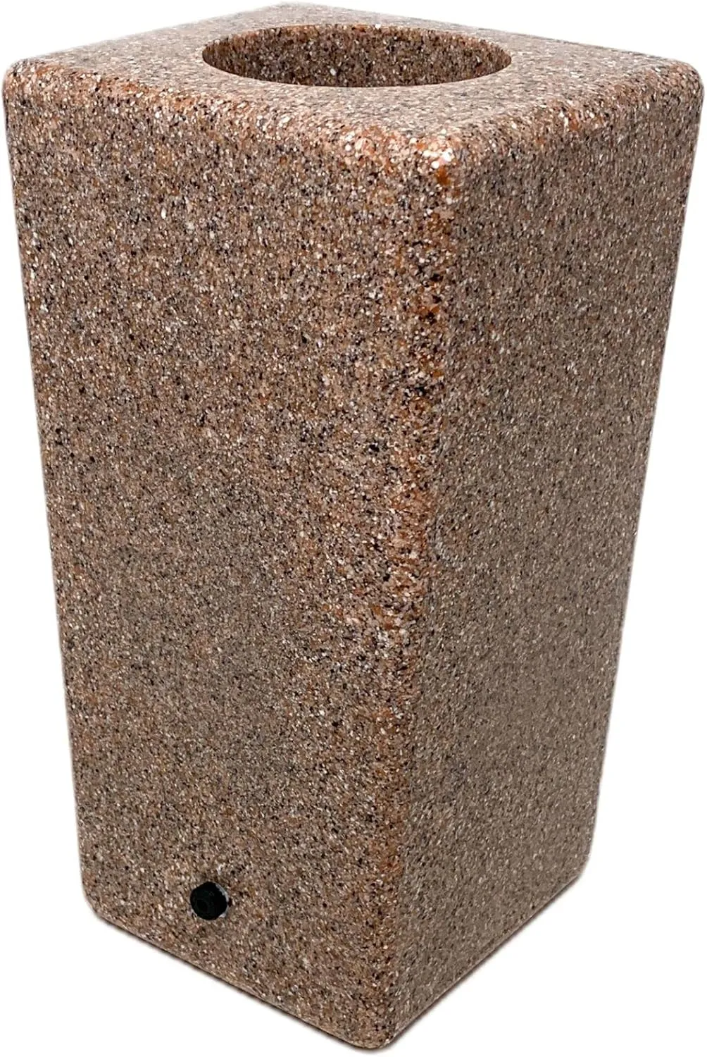 OPTIMUM Square Memorial Cemetery Flower Vase - Plastic (North American Pink Granite) with Metal Ground Spike, Grave Marker, Decorations for Gravesite, Headstone Flowers Holder, Garden Lawn & Yard