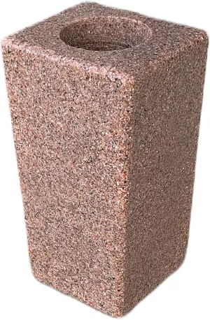 OPTIMUM Square Memorial Cemetery Flower Vase - Plastic (North American Pink Granite) with Metal Ground Spike, Grave Marker, Decorations for Gravesite, Headstone Flowers Holder, Garden Lawn & Yard