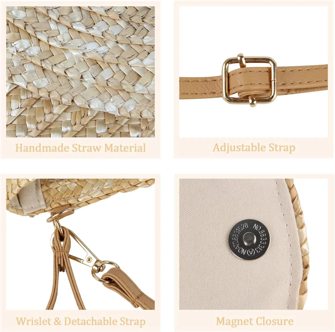Oweisong Straw Purses for Women Summer Beach Straw s Clutch Purses Crossbody Bag Handmade Women Envelope Handbag Wallet
