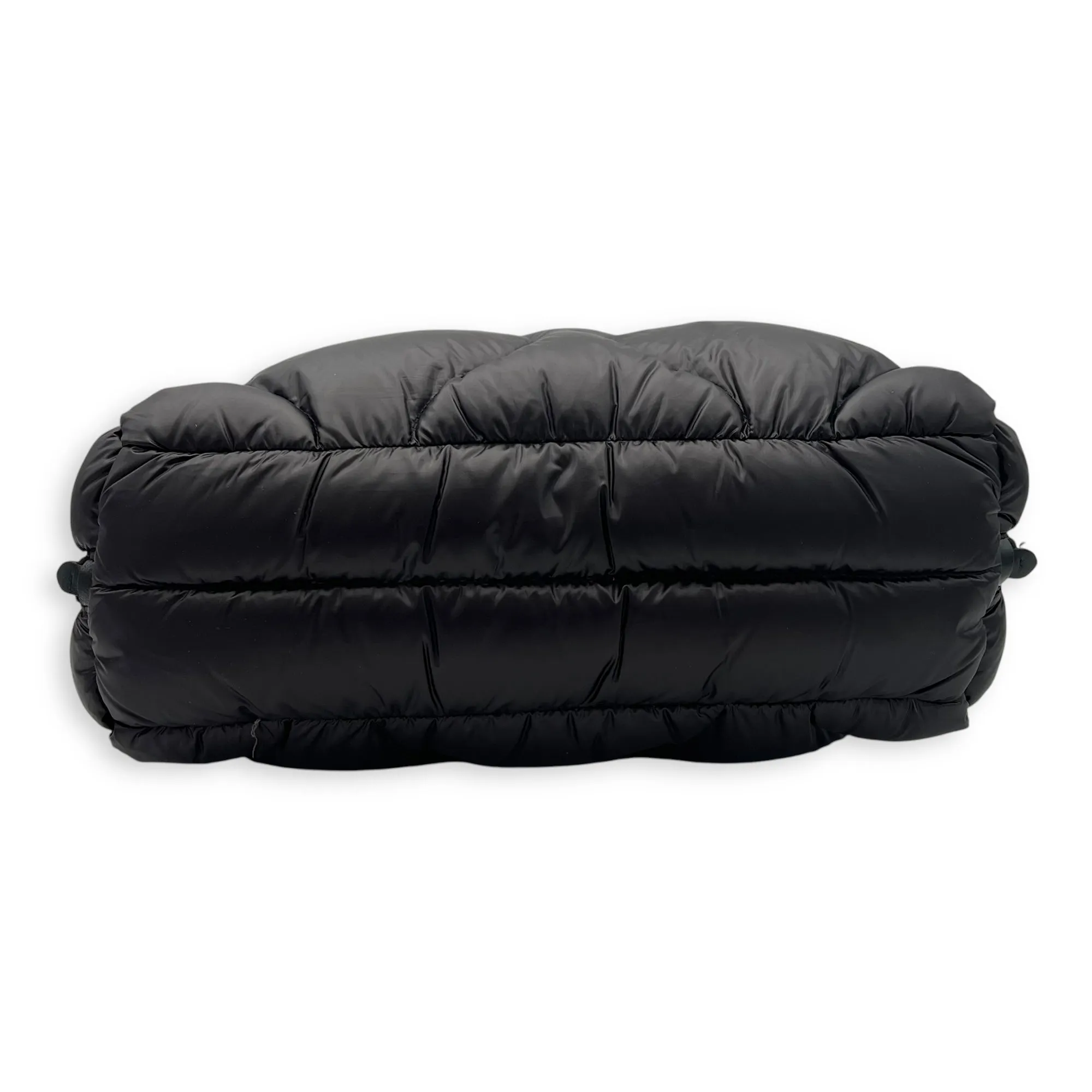 Paded Boston Top Handle Bag Black in Nylon, Silver hardware