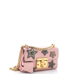 Padlock Shoulder Bag Embellished Leather Small