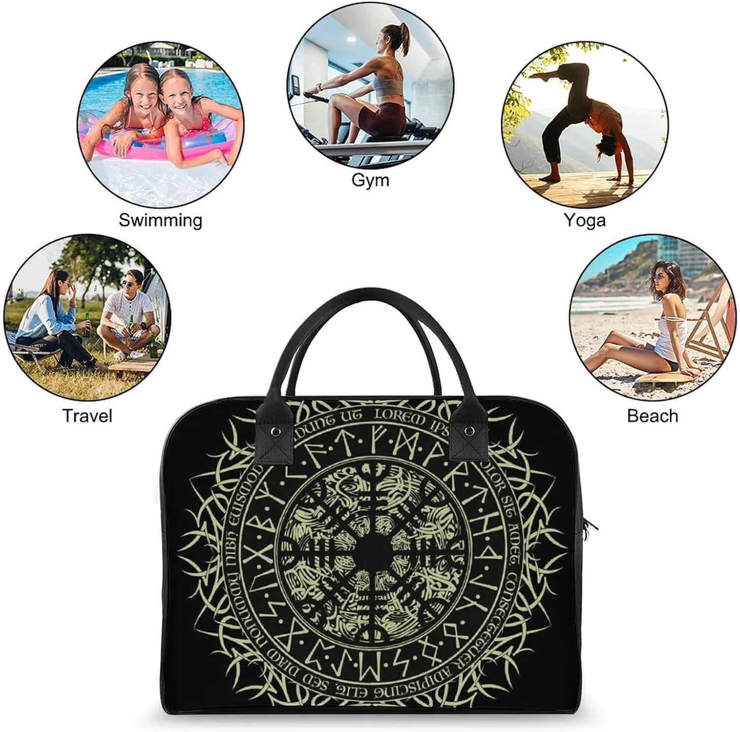 Paisley Navy Blue Pattern Travel Handbag with A Large Capacity Design That Can Be Reused