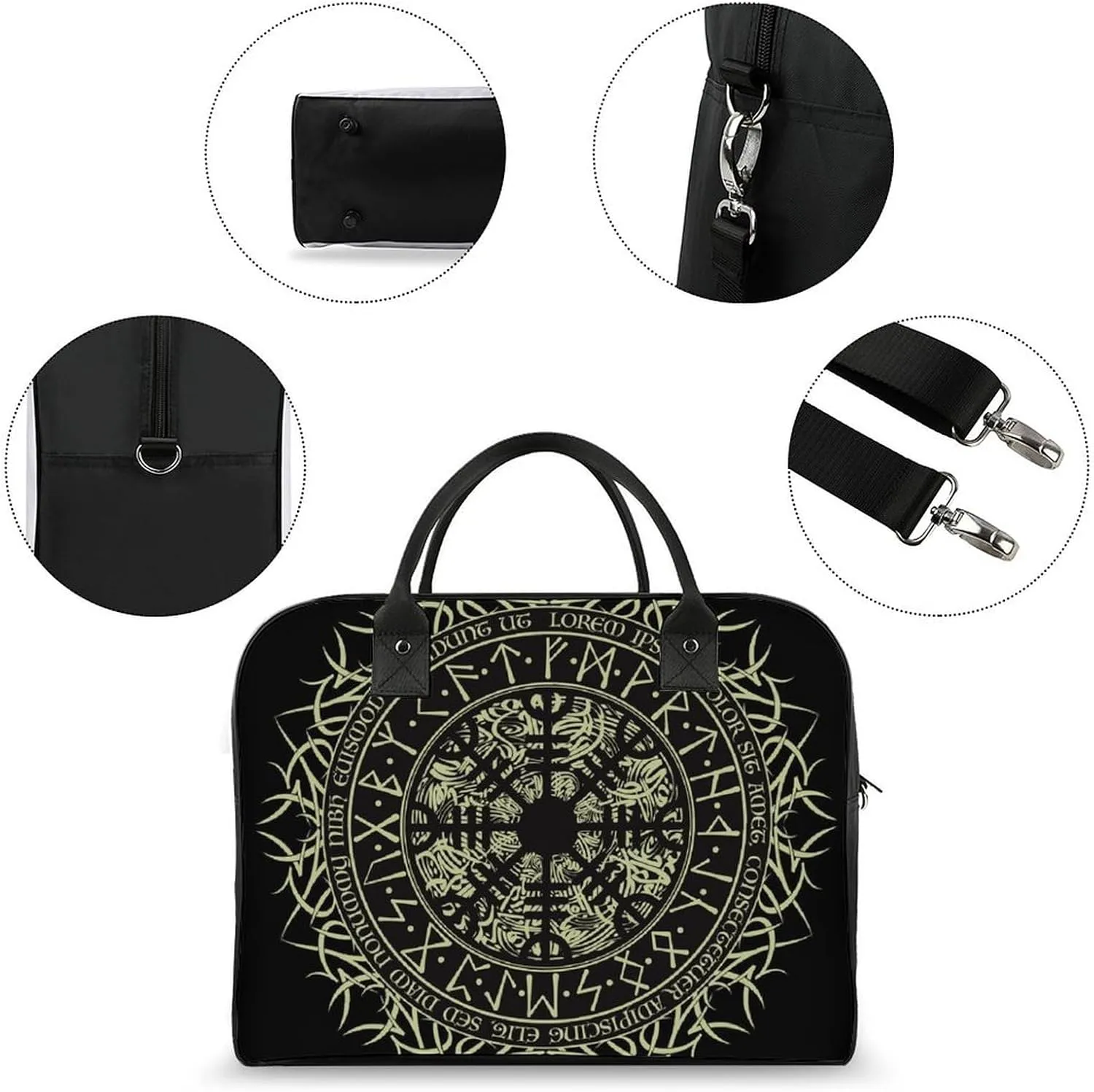 Paisley Navy Blue Pattern Travel Handbag with A Large Capacity Design That Can Be Reused