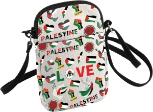 Palestine Flag Free Palestine Crossbody Bag Protest Peaceful Memorial Human Rights Small Sling Bag for Her Him