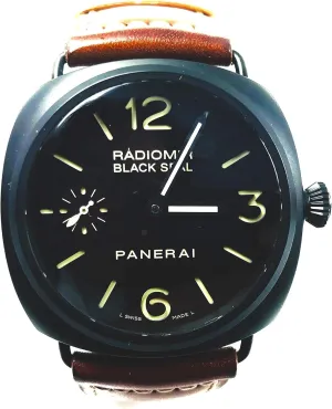Panerai Radiomir Black Seal Black Dial Black Leather Mens Watch PAM00292
