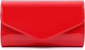 Patent Leather Envelope Clutch Purse Shiny Shoulder Bag Candy Chain Evening Bag Elegant Handbag